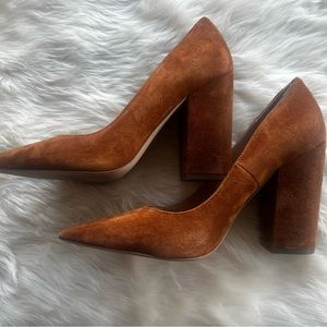 Steve Madden Camel Block Heel Pumps